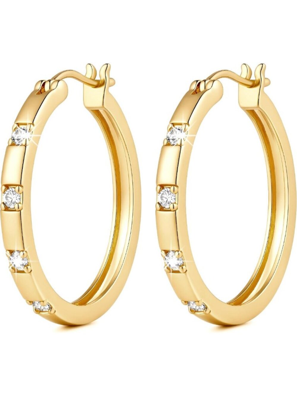 Elegant 14K Gold Hoop Earrings for Women | Dazzling Everyday Jewelry Accessory